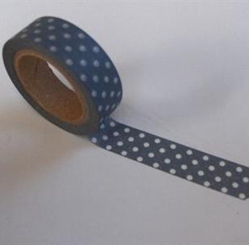 Washi Masking Tape grau weiss Punkte