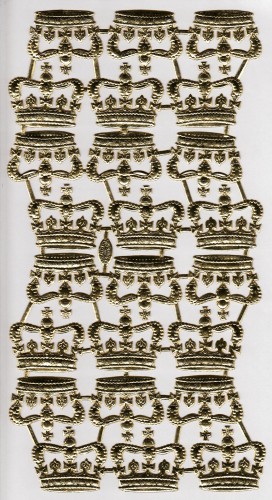 24 goldene Kronen Papier geprägt