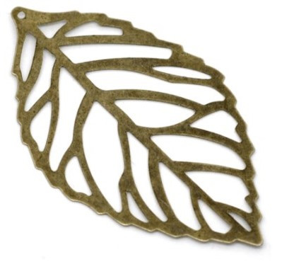 10 Anhänger Blatt bronze Cutout Gr. XL