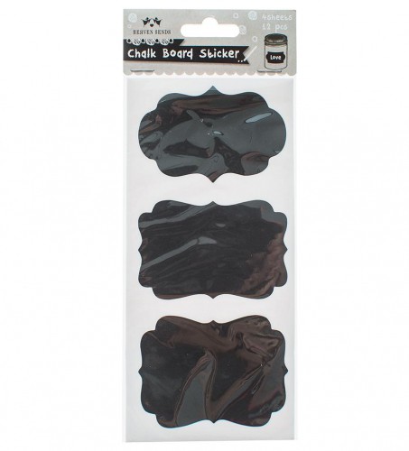 12 Sticker BRACKET Tafelfolie schwarz