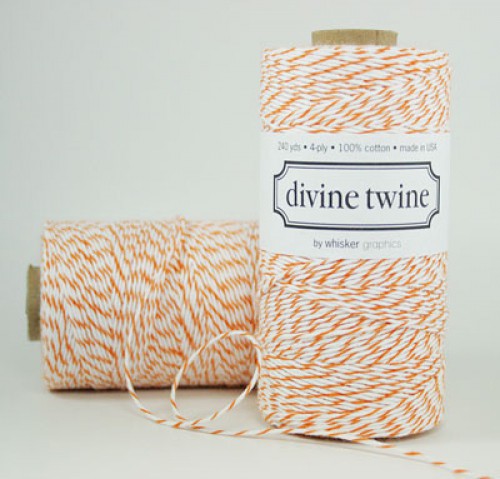 Divine Twine Rolle Garn orange / weiß 4-fädig