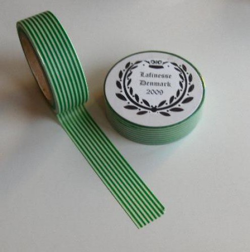 Washi Masking Tape grün weiss Stripes