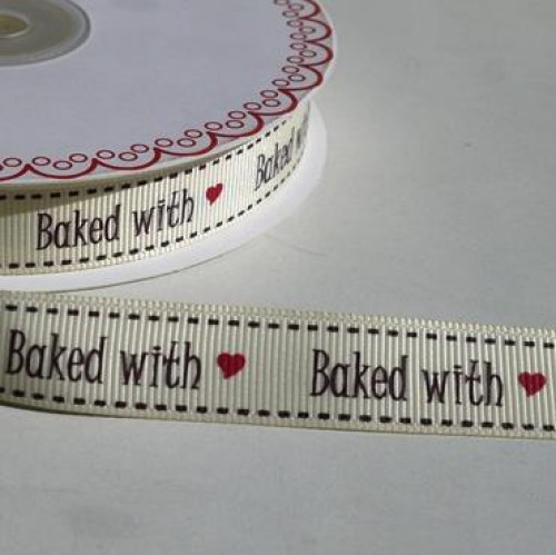 "baked with love" Rolle 3 Meter Ripsband