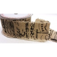 Leinenband bedruckt Script2 5cm breit Meterware