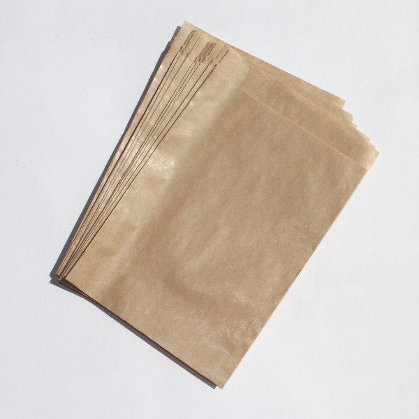 10 flache Papiertüten glattes Kraftpapier 13x21cm