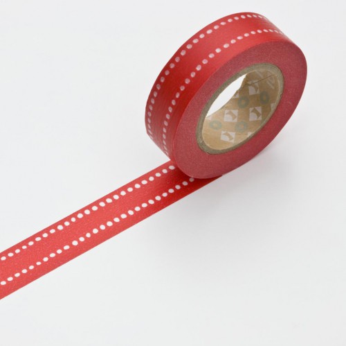 Masking Washi Tape - honmame - rot mit weissen Punkten