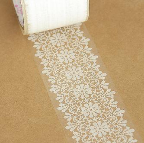 transparentes Tape "Spitze" Flower Packband Klebeband