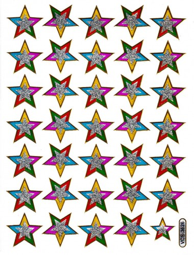Sticker Sterne 35 Motive Aufkleber schillernd