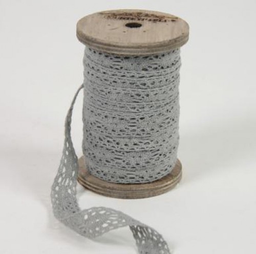 Rolle L Spitzenband 3m grau 2cm