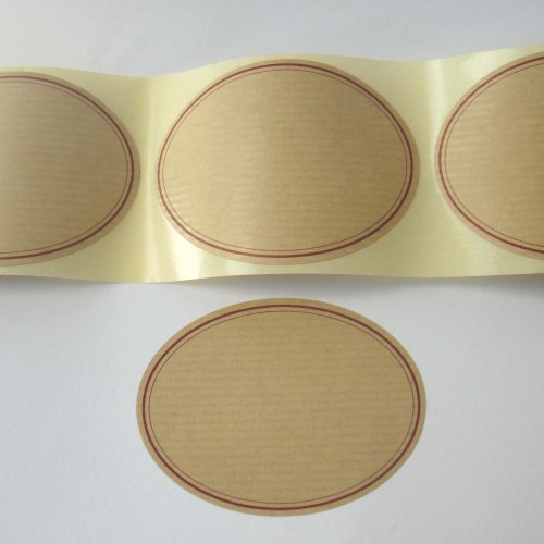 ovale Label aus Kraftpapier, gross 10 Stk