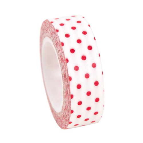 Masking Tape weiss mit roten Punkten