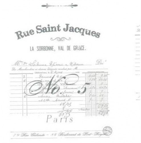 Geschenkpapier vintage Script Paris weiss 5 Meter B55cm