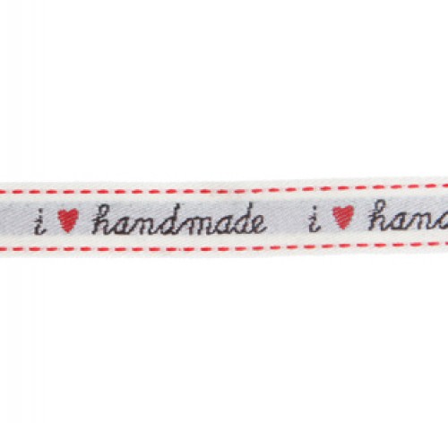 Webband "I love handmade" Rolle 3 Meter