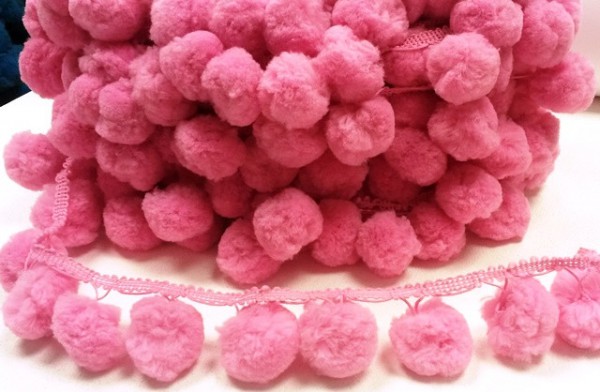 Band Pompom PINK Jumbo D36mm Meterware