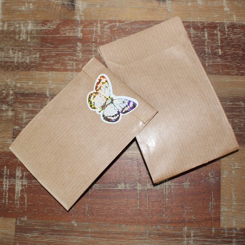10 kleine Papiertüten aus geripptem Kraftpapier 9x6,5cm