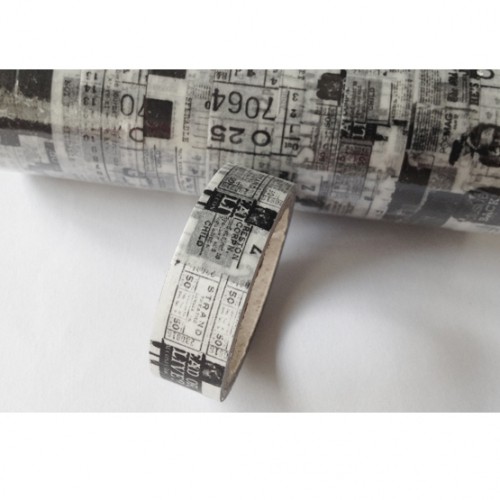 Masking Tape vintage tickets schwarz/weiss