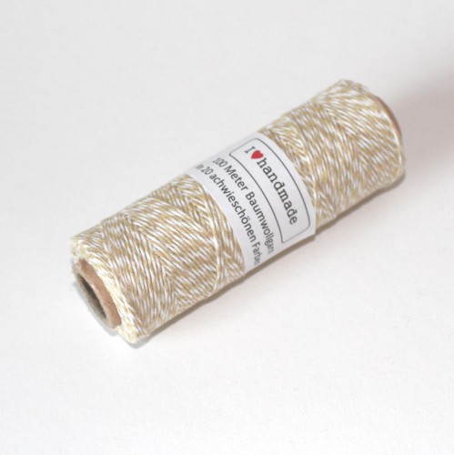 Bakerstwine beige weiss Rolle 100m dünn