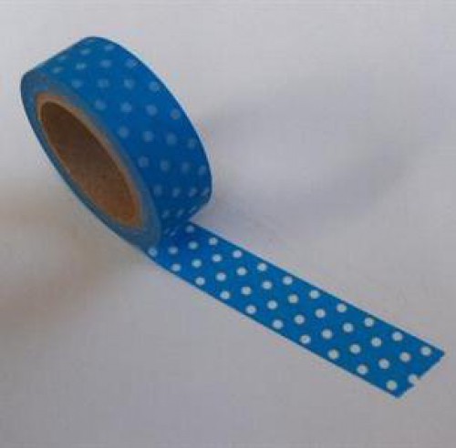 Washi Masking Tape blau weiss Punkte