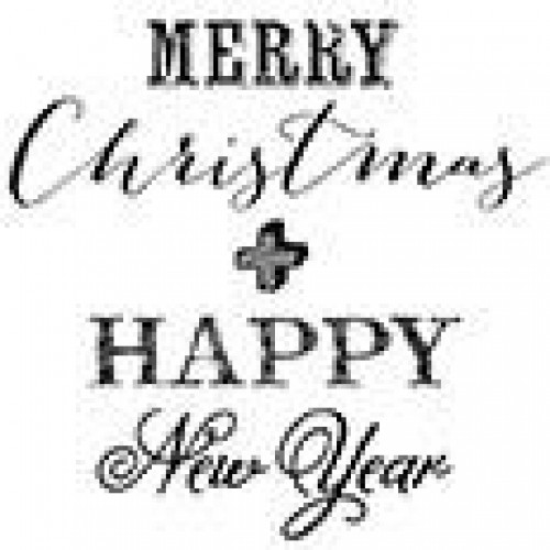 runder Text-Stempel "Merry Christmas & HAPPY New Year"