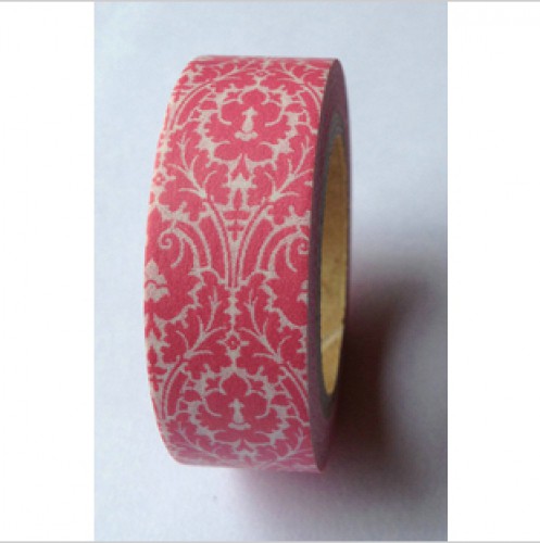 Masking Washi Tape - floral - rot weiss gemustert