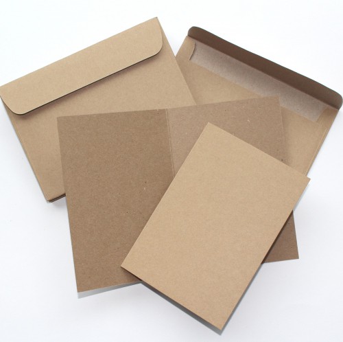 10 Stk. Karten Kraftpapier 10x15cm inkl. Umschläge