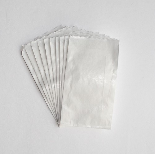 10 kleine Papiertüten aus weissem Kraftpapier 70x11cm