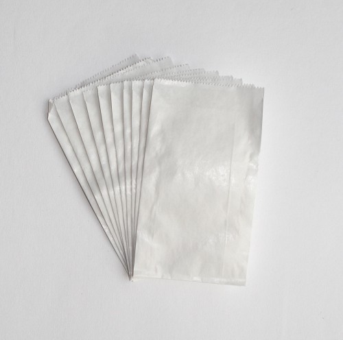 10 kleine Papiertüten aus weissem Kraftpapier 70x11cm