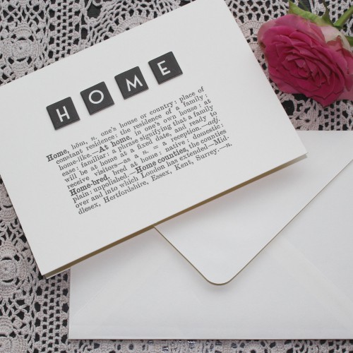 Grusskarte "HOME" Dictionary Print