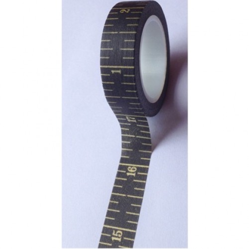 Masking Tape vintage Ruler Massband schwarz