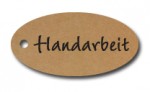 Preisschilder "Handarbeit" Kraftpapier oval groß 10 Stk