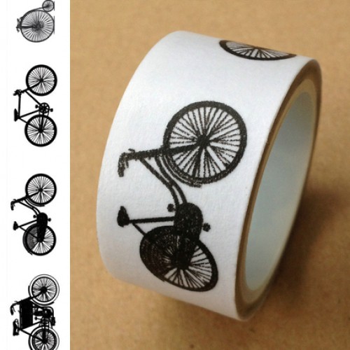 Masking Tape vintage bicycle schwarz/weiss