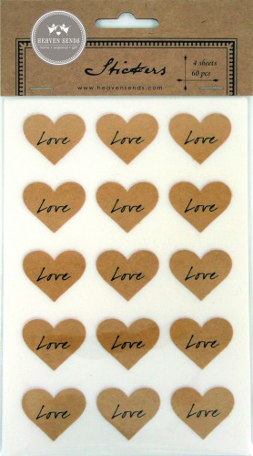 60 Sticker LOVE Kraft Herz