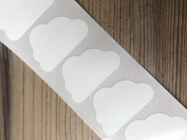 10 Sticker WOLKE weiss 48x31 mm