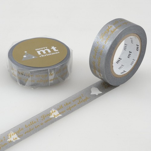 Masking Washi Tape - Jingle Bells - grau