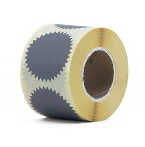 10 runde Sticker Zackenrand grau 50mm