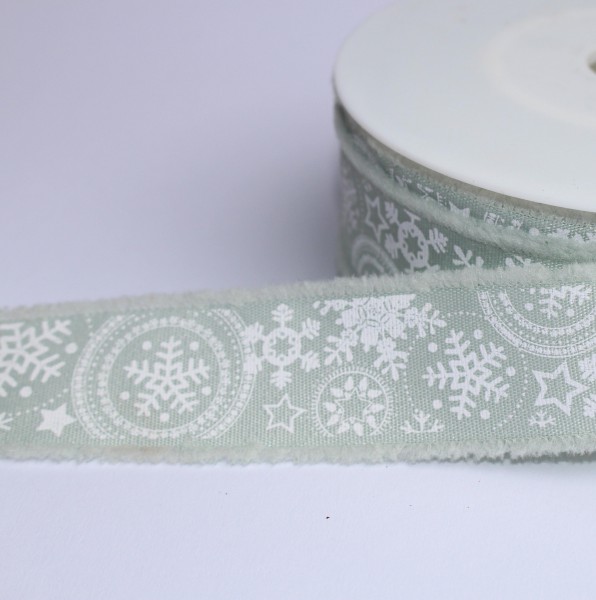 Dekoband Schneesterne 35mm mint
