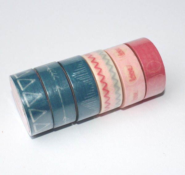 6 x Masking Tape LOVE Arrow rosa blau