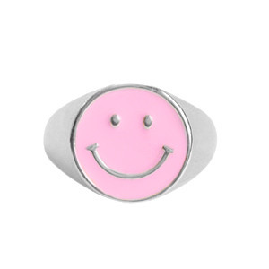 Ring SMILEY rosa chunky