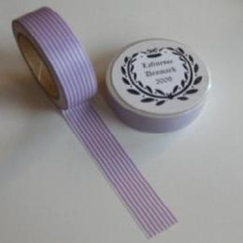 Washi Masking Tape lila weiss Stripes