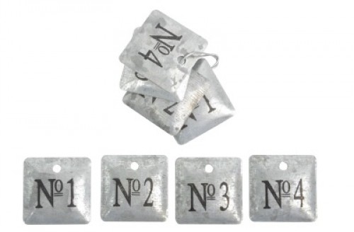 Zinkschilder Set Nummern 1 - 4 Advent