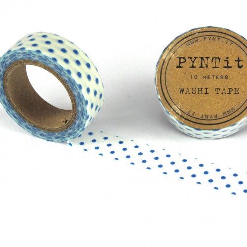 Masking Washi Tape - weiss mit hellblauen Punkten