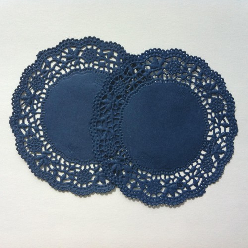 20 Stk Doilies blau Tortenspitzen 10cm