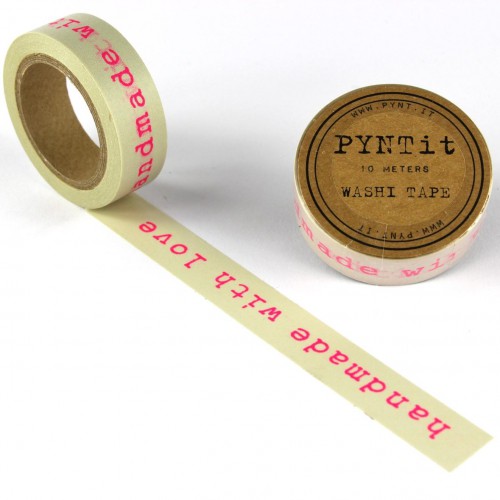 Masking Washi Tape "handmade with love" pink