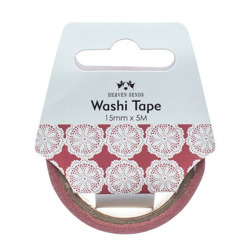 Washi Tape rot Doilies Spitze