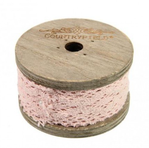 Rolle S Spitzenband 3m rosa 3cm