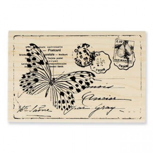 Stempel vintage Postkarte Butterfly