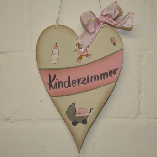 Holzschild "Kinderzimmer" rosa