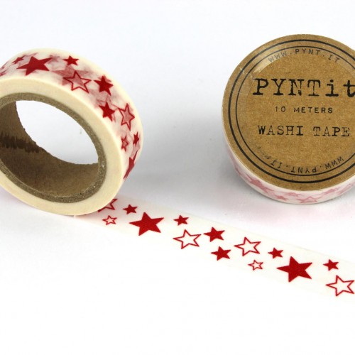Washi Masking Tape Sterne rot weiss