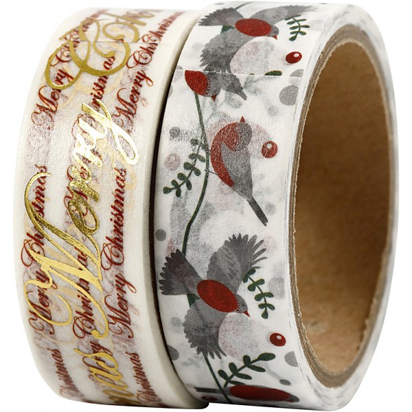 2 x Masking Tape Christmas Birds