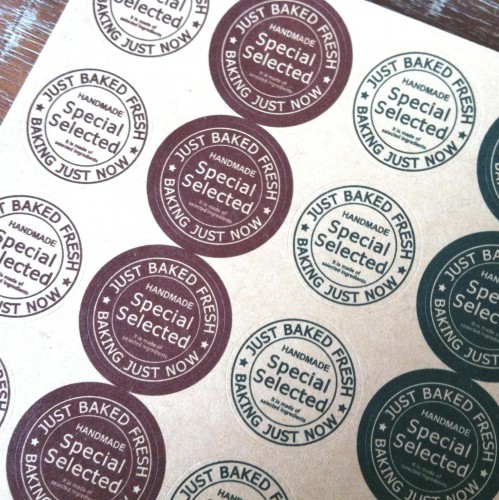 16 Sticker Kraft BAKED HANDAMDE Siegel